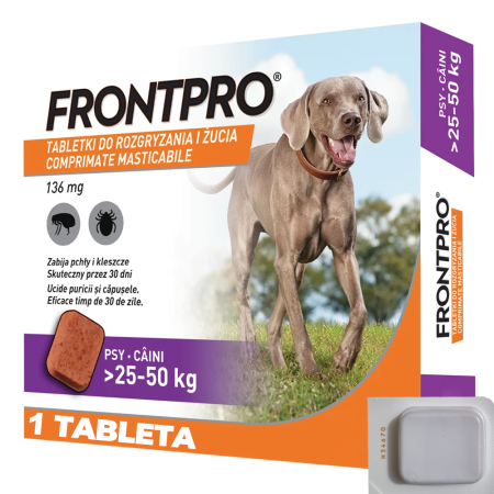 Antiparazitare externe câini - Antiparazitar extern Frontpro 25-50 KG, 1 tabletă