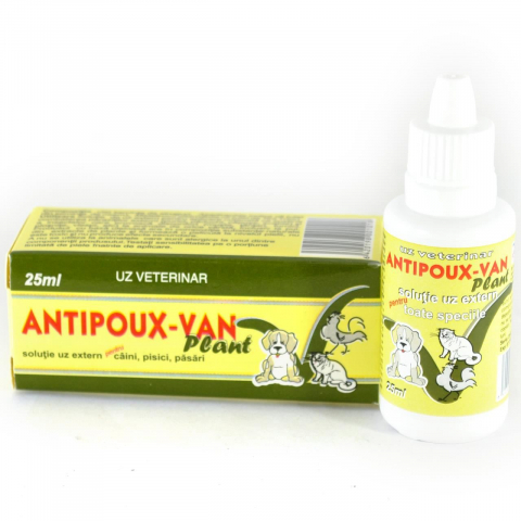 Antiparazitare externe pisici - ANTIPARAZITAR EXTERN PENTRU PISICI ANTIPOUX VAN PLANT SOLUTIE ULEIOASA *25 ML