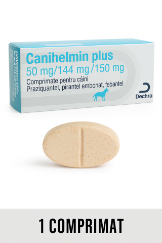 Farmacie veterinara - Antiparazitar intern caini, Canihelmin Plus, pret/1 comprimat