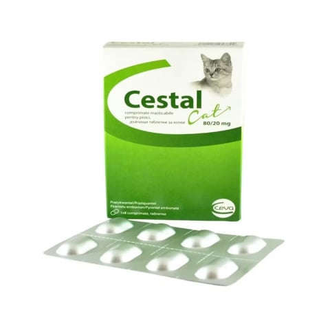 Antiparazitare interne pisici - ANTIPARAZITAR INTERN PENTRU PISICI CESTAL CHEW (8TB/CUTIE)