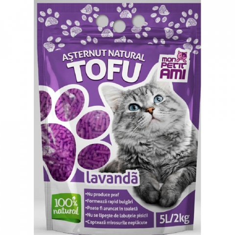 Asternut igienic - Asternut igienic Mon Petit Ami,Tofu Lavanda, 5 L