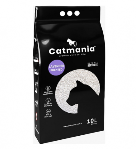 Asternut igienic pentru pisici Catmania Clumping Nisip Super Premium Anti-bacterian 10l, cu lavanda