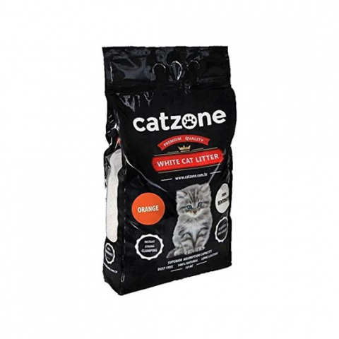 Asternut igienic pentru pisici Catzone Clumping Nisip Super Premium Anti-bacterian 6l/5kg, cu portocala