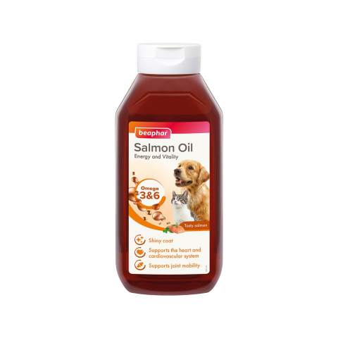 Suplimente si vitamine pisici - BEAPHAR ULEI DE SOMON SUPLIMENT NUTRITIV CAINI SI PISICI 940ML