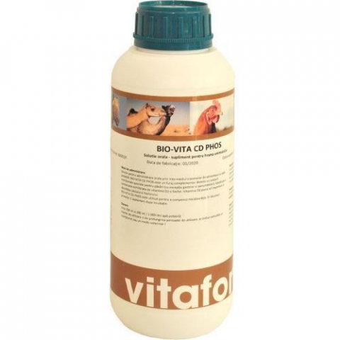 Suplimente si vitamine pasari - Calciu pasari, BIO-VITA CD PHOS 1LT