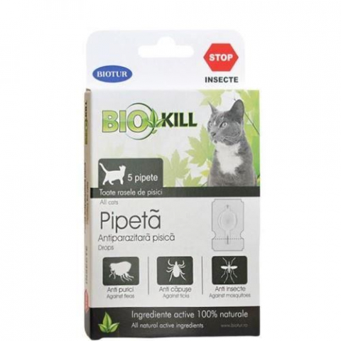Antiparazitare externe pisici - BIOKILL PIPETA ANTIPARAZITARA PENTRU PISICI (5 PIP/CUT)