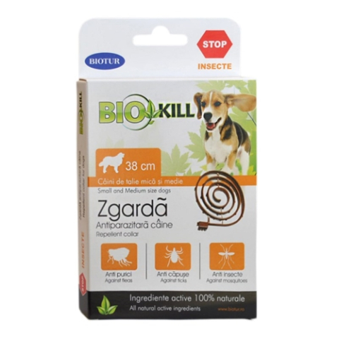 Farmacie veterinara - BIOKILL ZGARDA ANTIPARAZITARA PENTRU CAINI 38 CM