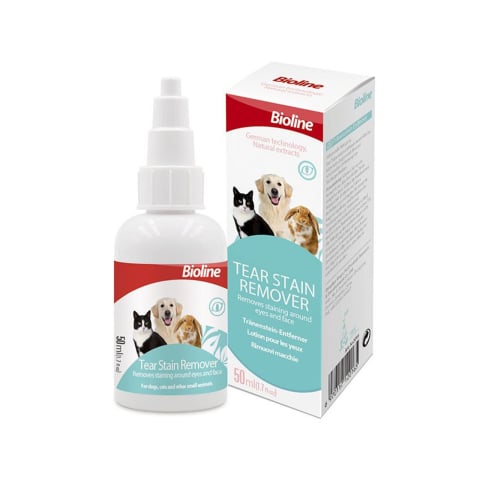 Igiena ochilor - Bioline Tear Stain Remover 50 ml – Soluție Îndepărtare Lacrimi pentru Câini și Pisici