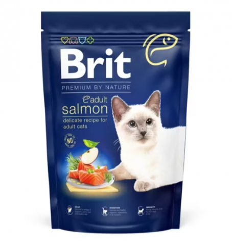 Pisici adulte - Brit Premium by Nature Cat Adult Salmon, 1.5 kg