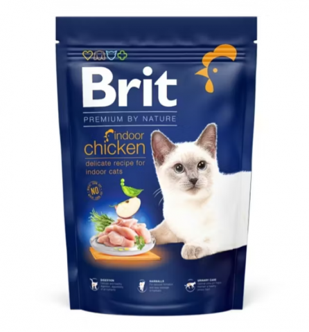 Pisici adulte - Brit Premium by Nature Cat Indoor Chicken, 1.5 kg