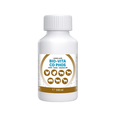 Suplimente și vitamine păsări și găini - Calciu pentru păsări Bio Vita CD Phos 100 ml