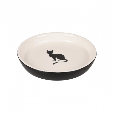 Castroane si boluri pisici - CASTRON DIN CERAMICA PENTRU PISICI FLAMINGO NALA ALB-NEGRU 15CMx180ML