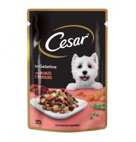 Plicuri câini - Hrană umedă pentru câini vită și legume Cesar 100 gr