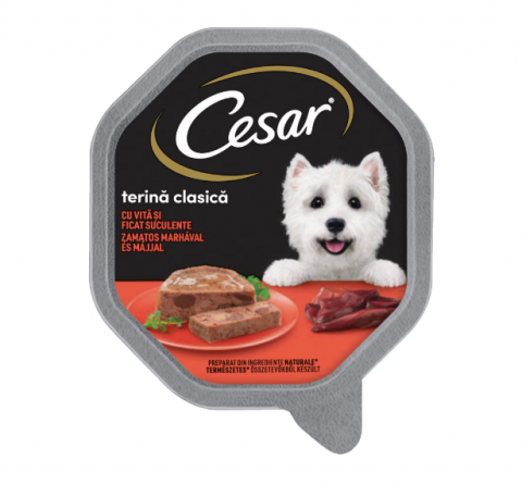 Câini - Conservă pentru câini cu vită și curcan Cesar 150 gr