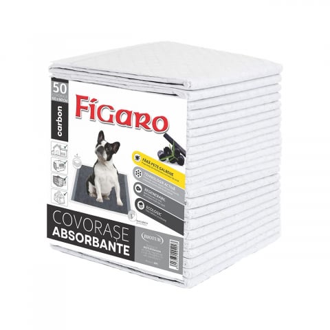 Covorase caini - COVOR ABSORBANT PENTRU CAINI FIGARO CARBON 60x60CM (50BUC/BAX)