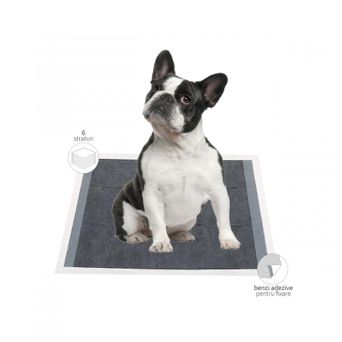 COVORAS ABSORBANT PENTRU CAINI FIGARO, CU CARBUNE ACTIV 60X60CM (50BUC/PCH) [1]