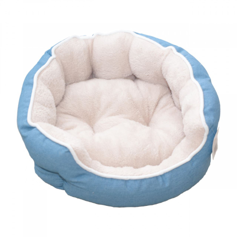 Pisici - CULCUS PENTRU CAINI SI PISICI JEANS/PLUSH BLEU-BEJ 75 X 65 X 24 CM/ 9258-2002A