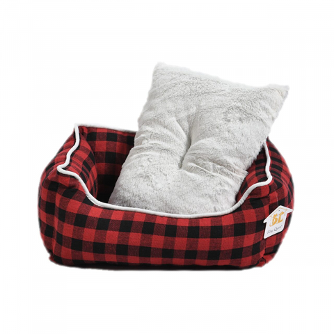 Pisici - CULCUS PENTRU CAINI SI PISICI TEXTIL PANZA/PLUS AMC ROSU CAROURI (SETx5 BUC)