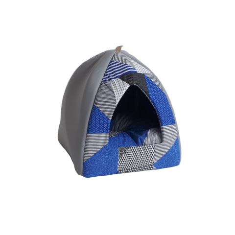 Culcusuri si saltele caini - CULCUS TEXTIL PENTRU CAINI SI PISICI IGLU VEGA L BLUE-GREY 43x43x38/60003912