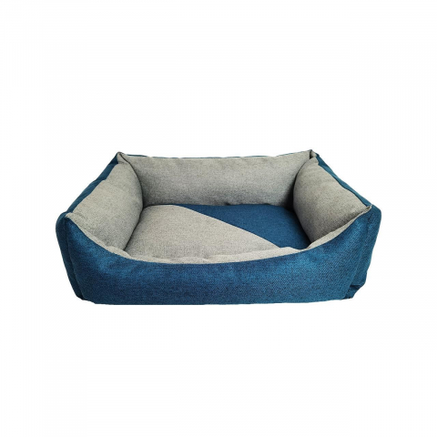 Accesorii caini - CULCUS TEXTIL PENTRU CAINI SI PISICI LIBRA M GREY-BLUE 64x47x18 CM