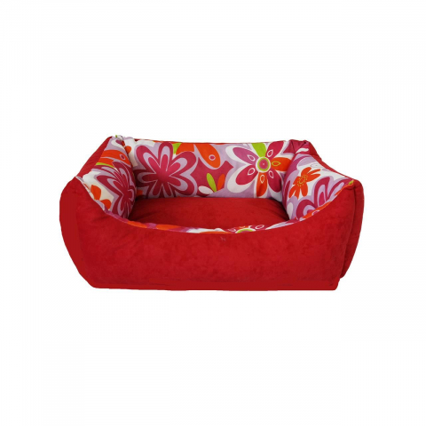Ingrjire pisici - CULCUS TEXTIL PENTRU CAINI SI PISICI LIBRA M RED 45x60x21 CM