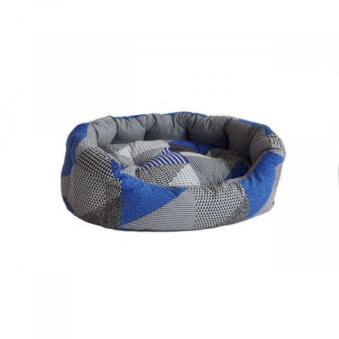 Accesorii caini - CULCUS TEXTIL PENTRU CAINI SI PISICI ORIONE L BLUE-GREY 80x60x22/60008004