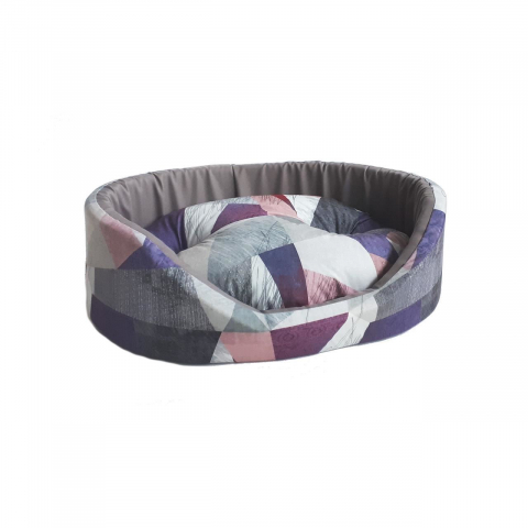 Culcusuri si saltele pisici - CULCUS TEXTIL PENTRU CAINI SI PISICI TAURUS 1 GEO VIOLA 32x42x18 CM