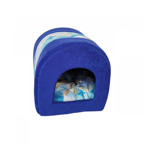 Culcusuri si saltele pisici - CULCUS TEXTIL PENTRU CAINI SI PISICI TUNEL BLUE 42x38x38 CM