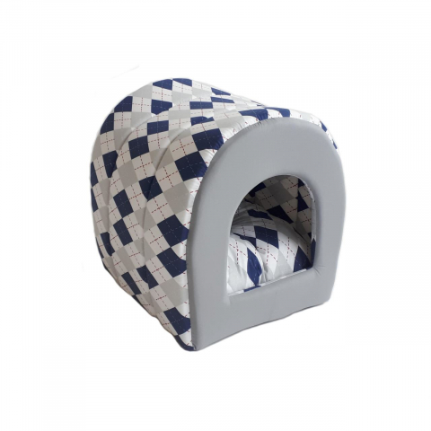 Culcusuri si saltele caini - CULCUS TEXTIL PENTRU CAINI SI PISICI TUNEL CU ROMBURI 42x38x38/60005912