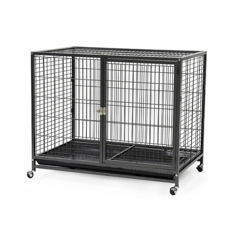 Caini - CUSCA METALICA PENTRU CAINI CU ROTI 109x70x89(h)cm