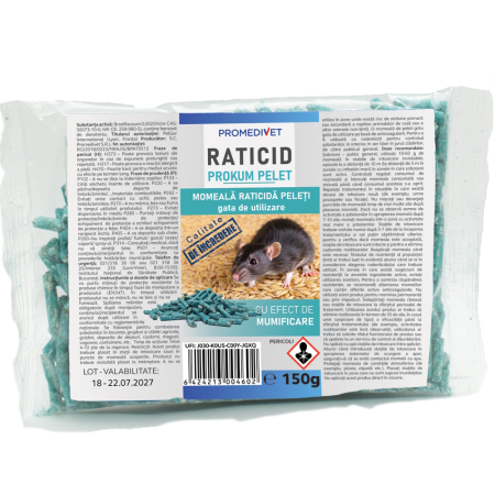 Otrava raticid pentru șobolani și șoareci Prokum pelete, 2kg, 10 pungi x 200 g [1]