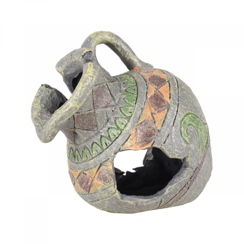 Acvaristica - DECOR PENTRU ACVARIU EPAVA ULCIOR GRI FLAMINGO 13x12x13CM