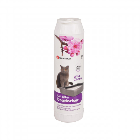 Asternut igienic - DEODORANT LITIERA PENTRU PISICI CIRESE SALBATICE FLAMINGO 750G
