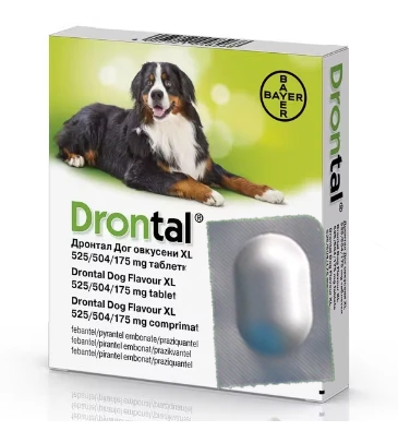 Antiparazitare interne câini - Deparazitare internă câini mari, Drontal XL câini >35kg 1 tabletă
