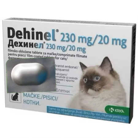 Deparazitare Interna Pisici - Deparazitare internă pisici, Dehinel 230 mg 1 tabletă