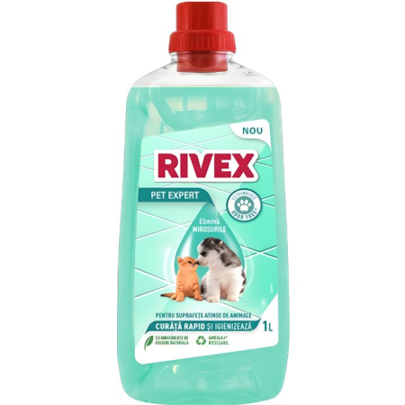 Dezinfectant fermă și adăposturi animale - Detergent universal multisuprafete Rivex Pet Expert pentru locuinte cu animale, 1 L
