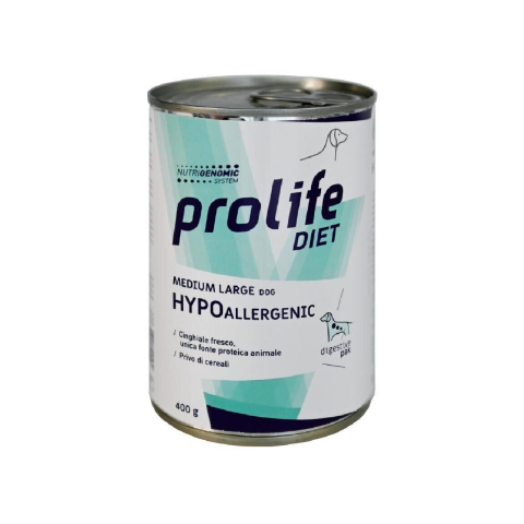 Farmacie veterinară - Conservă dietă veterinară pentru câini ProLife Hypoallergenic 400 gr