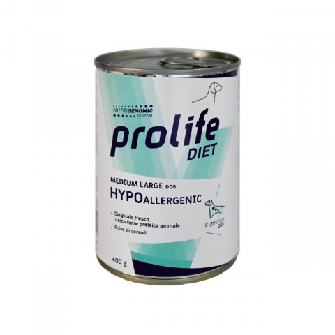 Hrana umeda - DIETA VETERINARA UMEDA PROLIFE HYPOALLERGENIC PENTRU CAINI DE TALIE MEDIE/MARE CV 400G