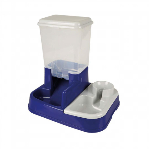 Castroane si boluri pisici - DISPENSER HRANA SI APA DUO MAX PENTRU CAINI SI PISICI FLAMINGO