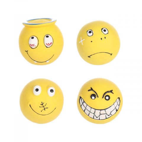 Caini - FLAMINGO JUCARIE MINGE EMOJI YELLOW PENTRU CAINI 6CM (PRET/BUC)
