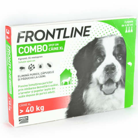 Antiparazitare externe caini - Pipete antiparazitare externa, purici, capuse, FRONTLINE COMBO XL CUTIE *3 PIP