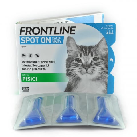 PIPETE ANTIPARAZITARE PURICI, CAPUSE, FRONTLINE SPOTON PISICA 3 PIP/CUTIE
