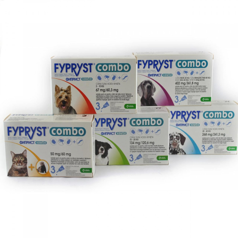 Antiparazitare externe caini - PIPETE ANTIPARAZITARE EXTERNE PURICI, CAPUSE, FYPRYST COMBO DOG 268 MG L (20-40 KG) CUT X 3 PIP