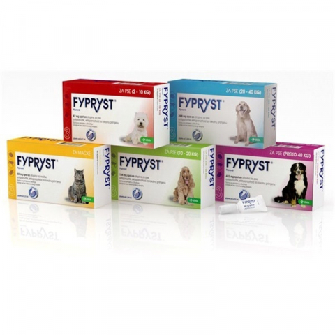 Antiparazitare externe caini - Pipete antiparazitare externe purici, capuse, FYPRYST DOG 67 MG S(2-10KG) CUT X 3PIP
