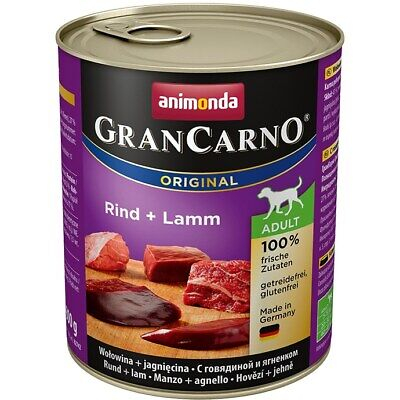 Câini - Conservă pentru câini cu vită și miel GranCarno 800 gr