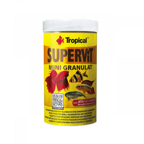 Acvaristica - HRANA DE BAZA PENTRU PESTI SI CRUSTACEE TROPICAL SUPERVIT MINI GRANULAT 250 ML/162,5 G