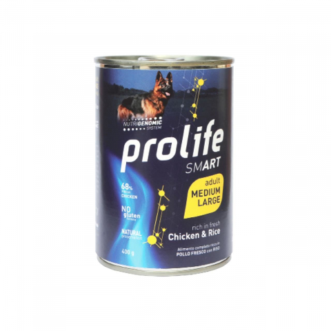 Hrana umeda - HRANA UMEDA PENTRU CAINI PREMIUM PROLIFE DOG ADULT SMART MEDIUM/LARGE PUI&amp;OREZ CV 400G