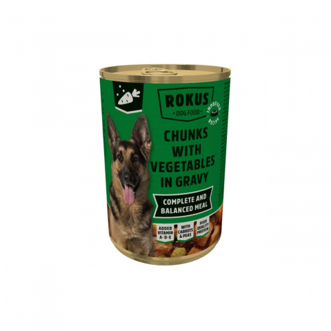 Hrana umeda caini - HRANA UMEDA PENTRU CAINI ROKUS CONSERVA LEGUME IN SOS 415GR