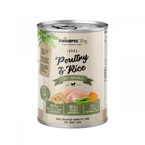 Hrana umeda caini - HRANA UMEDA PENTRU CAINI SUPER PREMIUM CHICOPEE PUI&amp;OREZ 400G