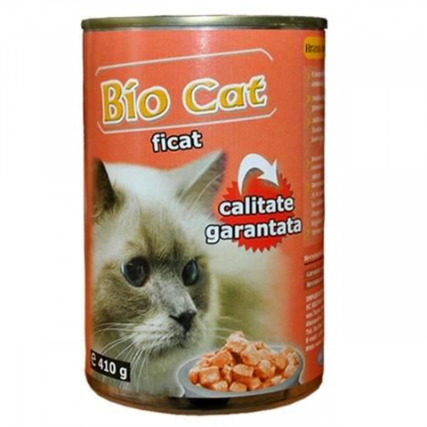 Pisici adulte - HRANA UMEDA PENTRU PISICI BIOCAT FICAT 410GR(24BUC/BAX)